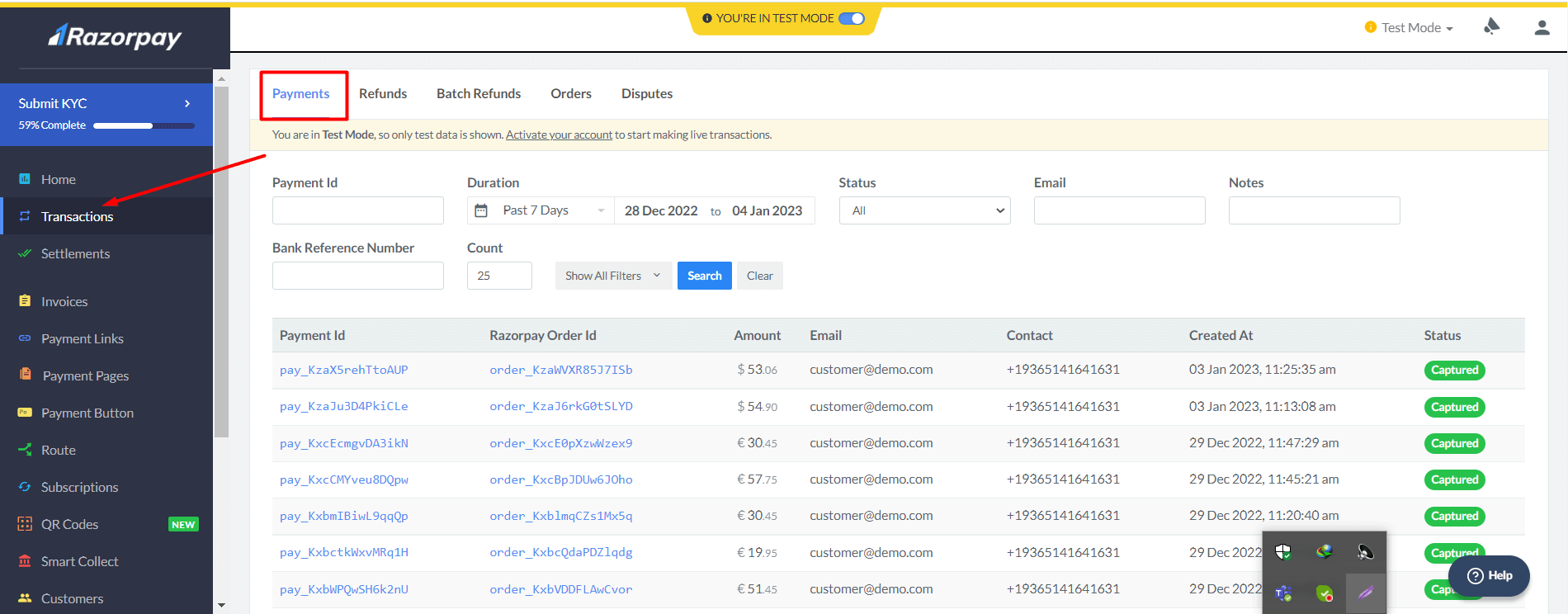 razorpay-payment-status